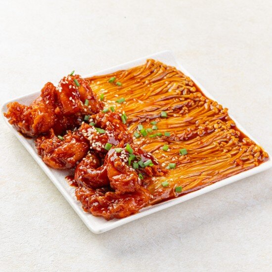 Эноки с креветками яннём