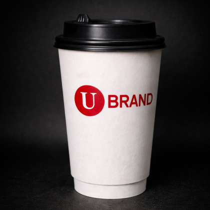 Бумажный стакан с нанесением логотипа объёмом 350 мл