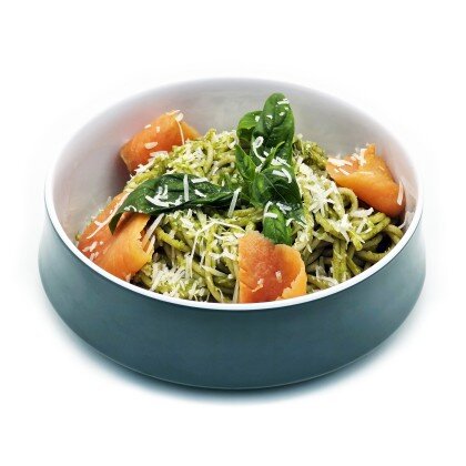 煙燻三文魚青醬意粉