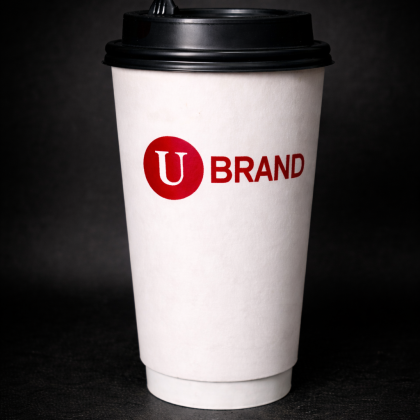 Бумажный стакан с нанесением логотипа объёмом 400 мл