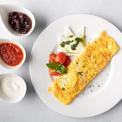 Сытный завтрак с семгой