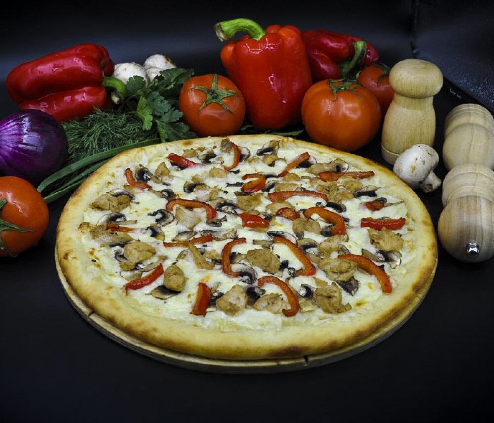 Пицца «Курица с грибами» (халяль) 35 см