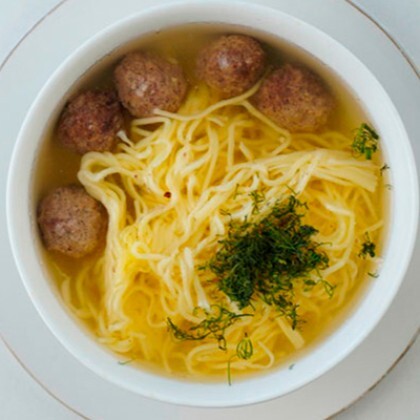 Лапша домашняя с фрикадельками