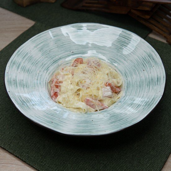 Фетучини с семгой