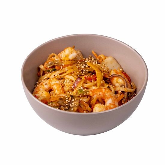 Удон с креветкой в соусе карри