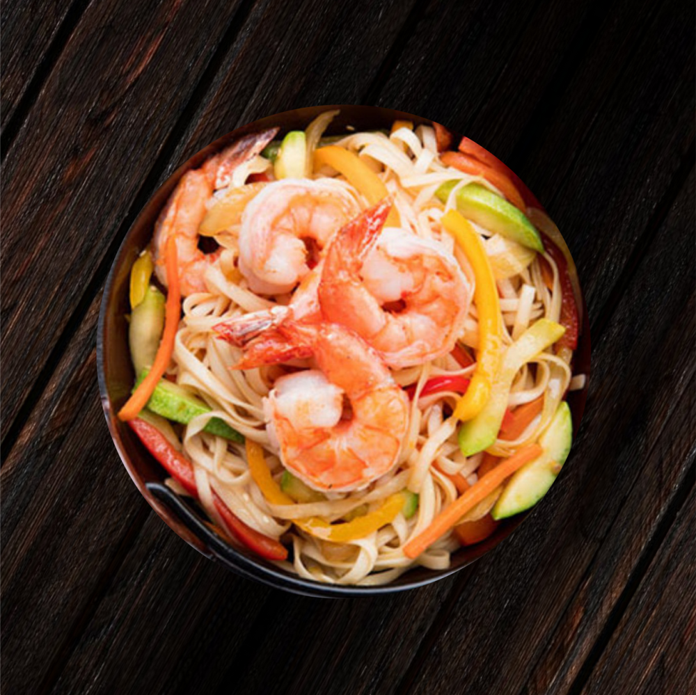 Рисовая лапша с морепродуктами