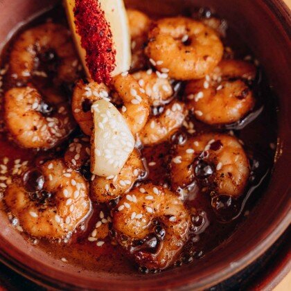 Лангустины в чесночном соусе