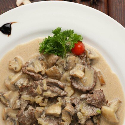Мясо с грибами