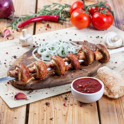 Шашлык из шампиньонов