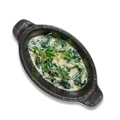 Шпинат со сливками