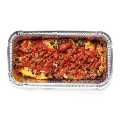 Фри с мясом и томатным соусом