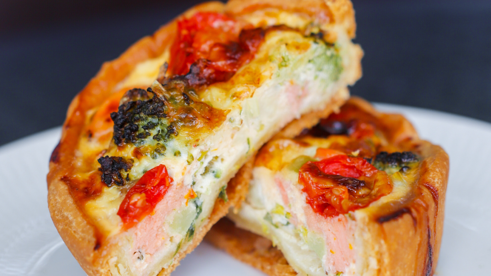 Quiche s lososom a brokolicou