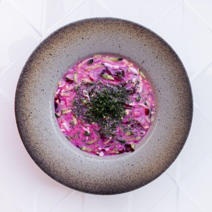 Chilled Beetroot Coconut Soup (Svekolnik) (GF, LF, SF)