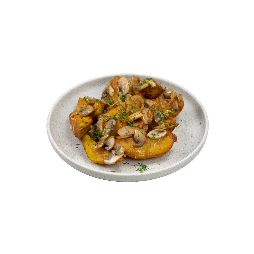 Картофель с луком и грибами