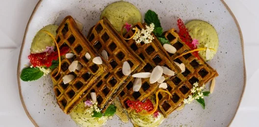 Matcha Almond Bliss Waffles (GF, LF, VGT)