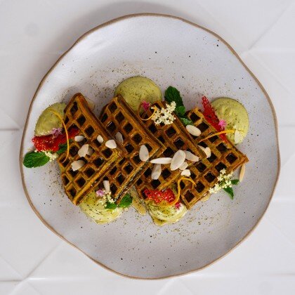 Matcha Almond Bliss Waffles (GF, LF, VGT)