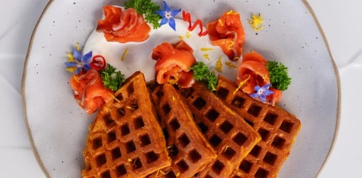 Protein Waffles with Salmon (GF, LF, SF)