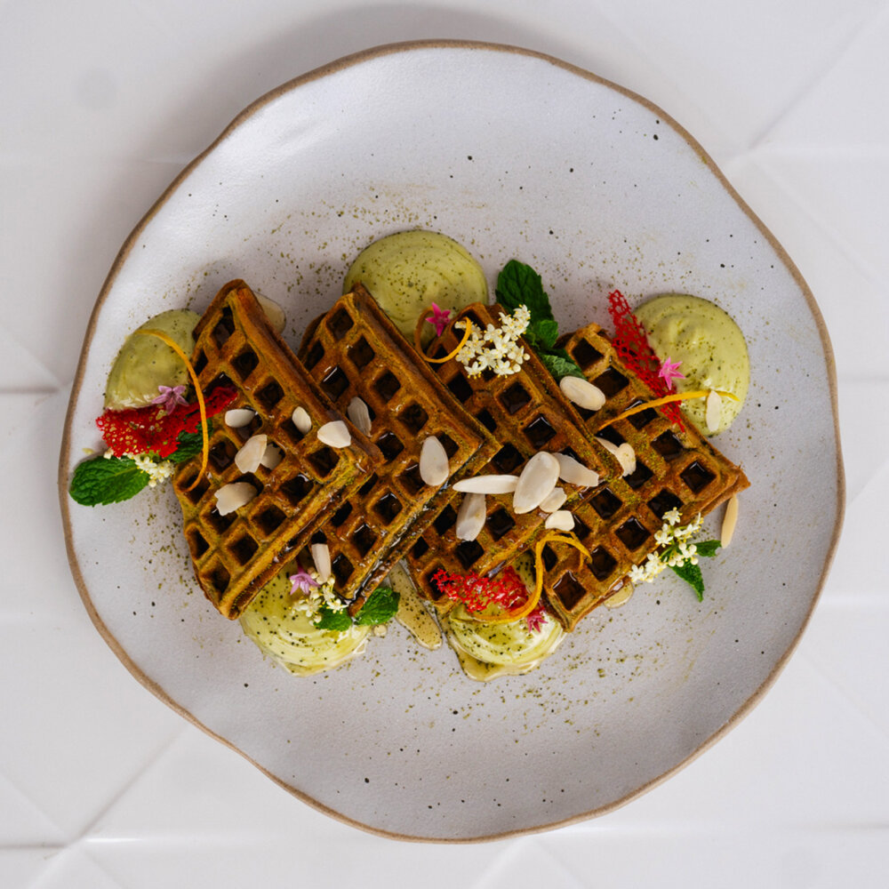 Protein Matcha waffle (GF, LF, VGT)