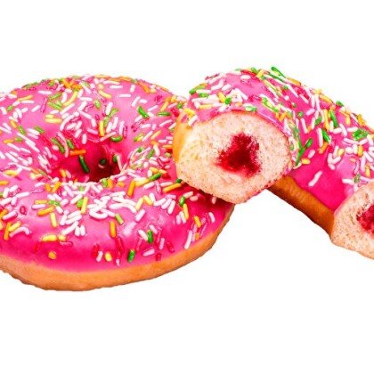 Пончик с клубничной глазурью