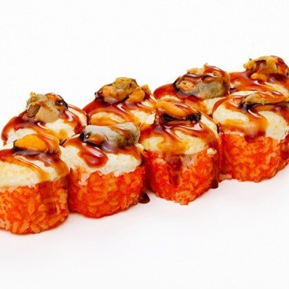 Запеченный с мидиями