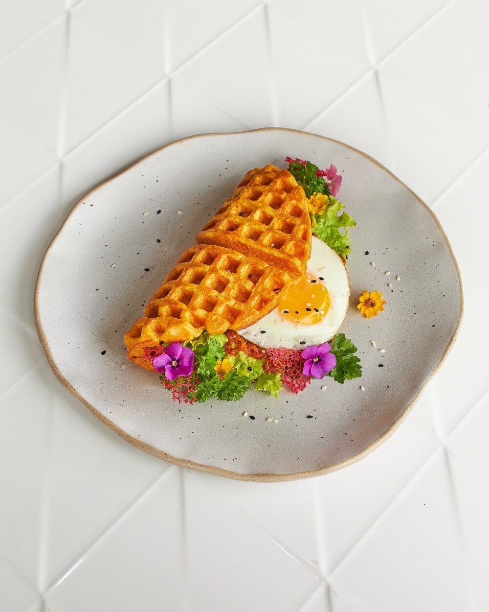 Morning Protein waffle Sandwich (GF, LF, VGT)