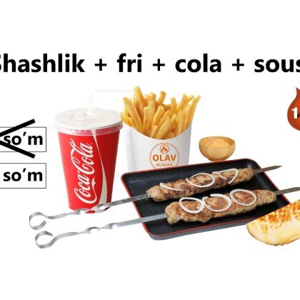 Shashlik+fri+cola+ sous
