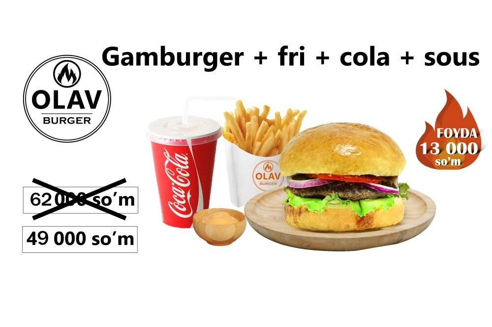 Gamburger + fri cola sous