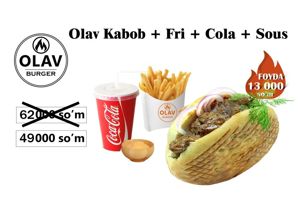 Olav kabob + fri cola + sous