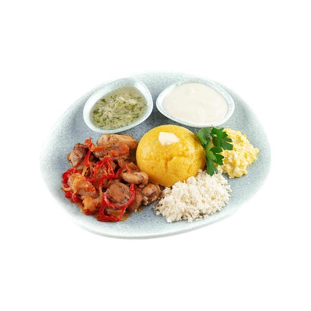 Мамалыга с куриной токаной