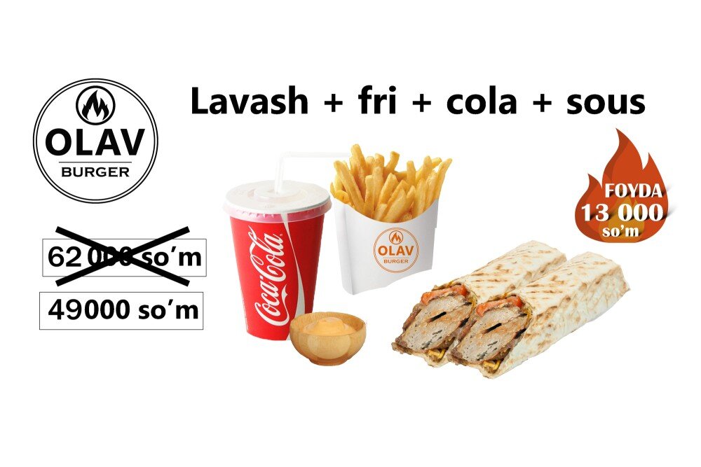 Shashlik lavash+fri+cola+sous