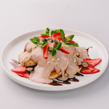 Панкейки с кремом пломбир