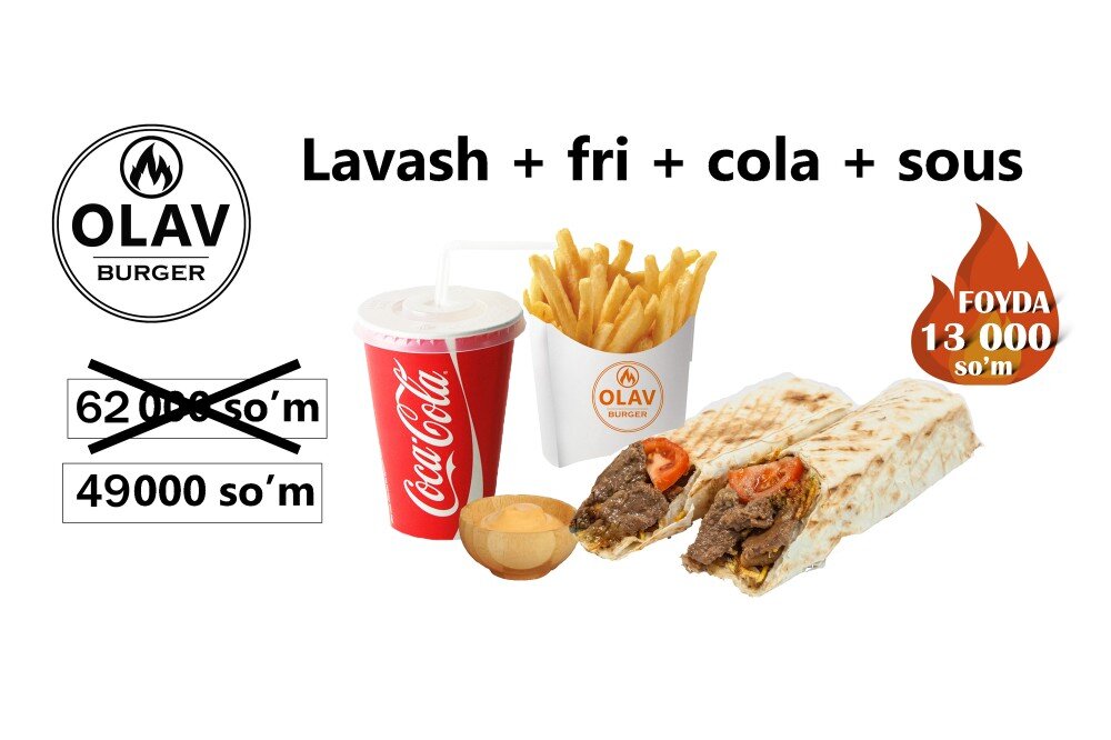 Lavash + fri + cola +sous