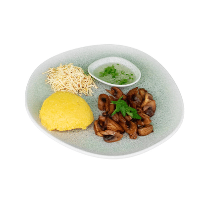 Мамалыга с грибами и тофу