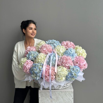 Корзина гортензий