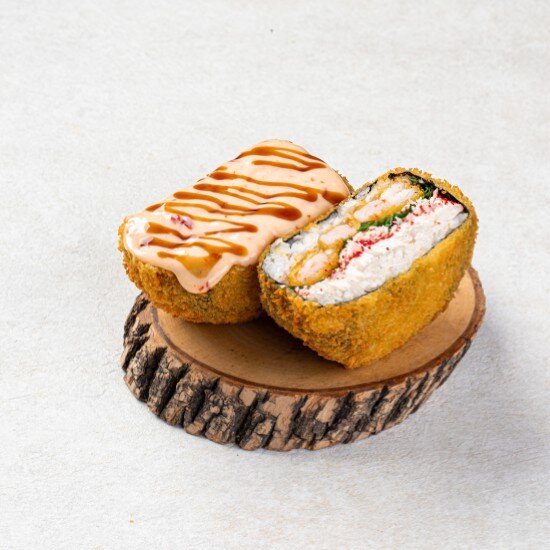 Суши бургер с креветками