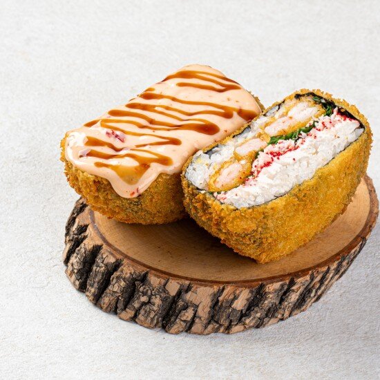 Суши бургер с креветками