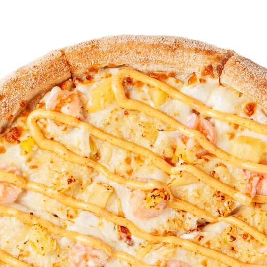 Тропическая пицца с креветками