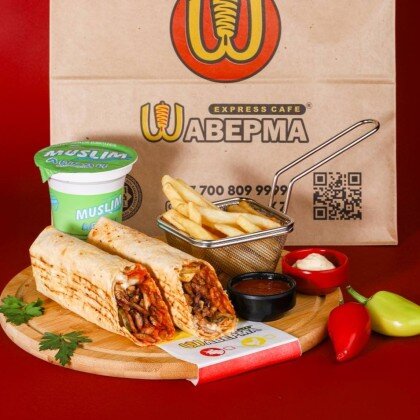 Комбо: донер + фри + айран