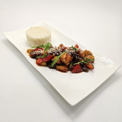 Курин. грудка с овощ. в соусе терияки с рисом Темир