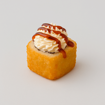 Жареный ролл с лососем и снежным крабом