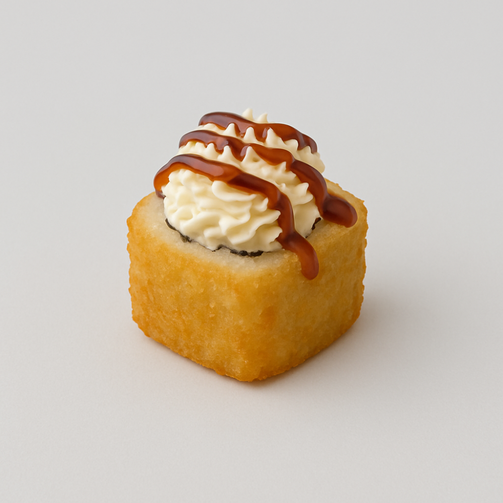 Жареный ролл с лососем и снежным крабом