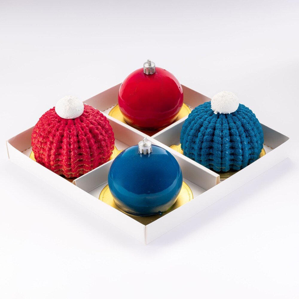 Набор из 4 шт "Шапочка и Шарики" муссовые пирожные