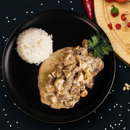 Телятина с грибами