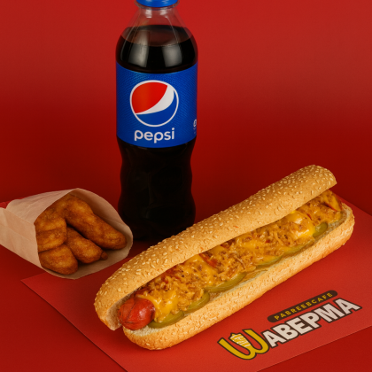 Комбо: хот-дог + наггетсы + напиток на выбор