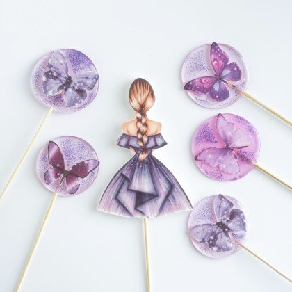 Набор леденцов "Девушка с бабочками" для оформления