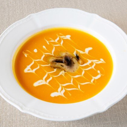 Тыквенный крем суп с утиной грудкой