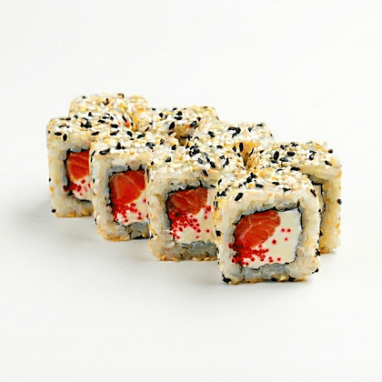 Сливочный ролл с лососем и икрой