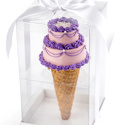 Рожок с Сиреневым Бенто тортом Молочная девочка