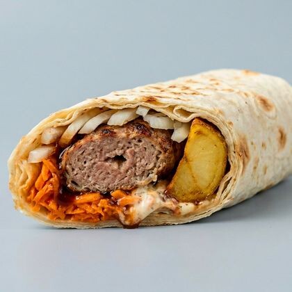 Лаваш с бараниной на гриле