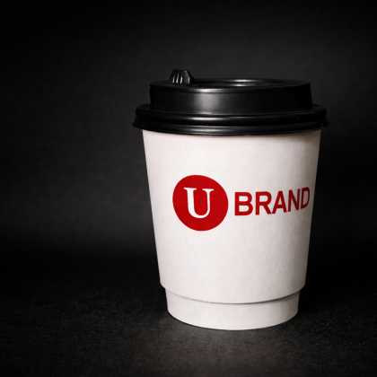 Бумажный стакан с нанесением логотипа объёмом + крышка 250 мл